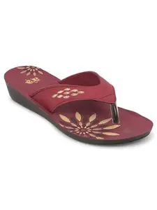 Liberty A HA AVNI 10 Casual Slipper For Women With PU Sole | Comfortable and Lightweight | Trendy Design Durable Soft Insole | Stylish Footwear and Cushioned Footbed (Cherry 39 EU)
