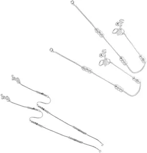 Lila Jewellery Traditional Jewellery For All Occassions Anklets Payal Pair for Women/Girls Alloy Anklet - Bzr_Combo Payal-102 & 119-(1-Pair Each)