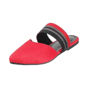 Mochi Womens Synthetic Red Slip Ons (Size (8 UK (41 EU))