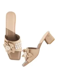 SilverArrow Women's Elevate style Heel Sandal Beige 6 UK