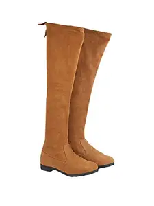 Shoetopia womens BT-Wisky Tan Knee High Boot - 4 UK (BT-Wisky-Tan)