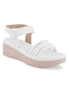 Shuz Touch Wedge White chunky Sandal