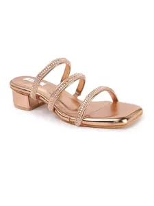 ELLE Women Sandal,Rose Gold,UK-8