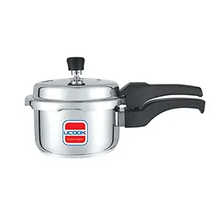 Ucook Sandwich Bottom Stainless Steel Induction Base Outerlid Pressure Cooker, 3 LTR, Silver, Standard (PC0361) price in India.