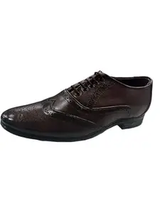 United_Men's Formal Leather Shoes (Brown, UK Footwear Size System, Adult, Men, Numeric, Narrow, 8)