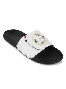 Shoe Mate Sliders Mens Black, Olive Green, White Stylish Printed Flip Flop & Slippers