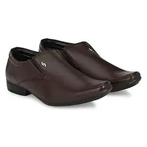 Rising Wolf Men's Synthetic Leather Formal Shoes Brown