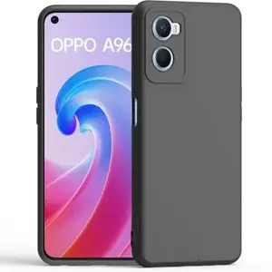 CSK Back Cover Oppo A96 Scratch Proof | Flexible | Matte Finish | Soft Silicone Mobile Cover Oppo A96 (Black)