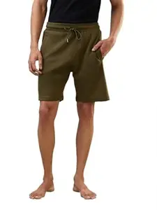 SleepZ by Raymond Men Regular Fit Solid Pattern Cotton Polyester Blend Shorts