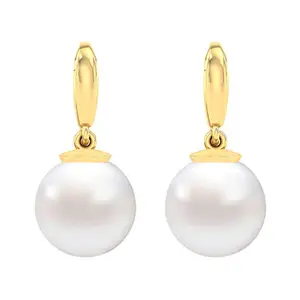 Clara 92.5 Sterling Silver Gold Plated Classic Pearl Earrings | Gift for Women and Girls