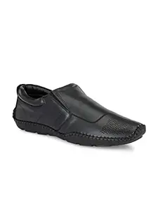 Shences GENUINE LEATHER ROMAN SANDAL FOR MEN (BLACK)