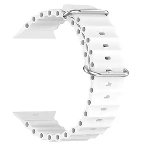 ACM Watch Strap Slide 42mm 44mm 45mm 46mm 49mm Silicone Smart Belt compatible with Maxima Max Pro Urbane Fit Smartwatch Classic Band White