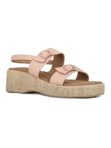 Inc.5 Womens Beige Party Wear Solid Open Toe Heel Sandals With Back Strap