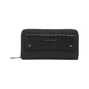 Van Heusen Zipper Big Wallet Women's Formal Wear Big Wallet (Black, Medium)