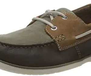 Clarks Men's Dark Tan Combi Boat Shoes (26160220), 10 UK
