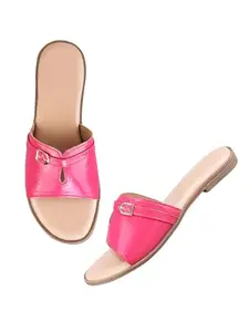 The White Pole Ethnic Slip On Flat Sandals For Women And Girl