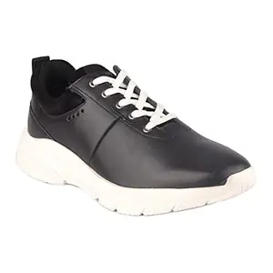 Red Chief Black Leather Casual Shoes for Men