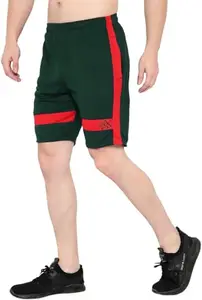 Solid, Self Design Men Dark Green Sports Shorts, Casual Shorts, Gym Shorts S_740-Green