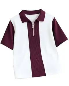 Enitor Mens Half Sleeves Polo Neck T-Shirt, Casual Summer Wear T-Shirt for Men, Formal Half Zipper T-Shirts for Boys, Stylish Everyday Tshirs for Boy