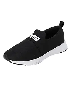 Puma Unisex-Adult Flyer Flex Strap Black White Walking Shoe - 8 UK (37708701)