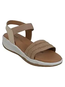 ICONICS Women's Heels, BEIGE, 5