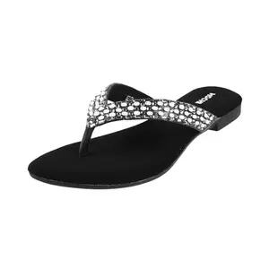 Mochi Women Flat Beaded Ethnic Chappal UK/7 EU/40 (35-286)