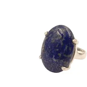 Natural Lapis Lazuli Stone Adjustable Ring Anguthi for Girls and Women