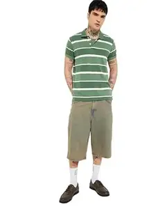 Max Men's Half Sleeves Regular Fit Striped Polo T-Shirt