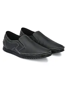 Delize Men's Black Slip On Shoes 10