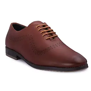 marching toes Synthetic Leather Formal Shoes for Men's Brown