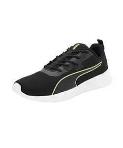 Puma Mens Walk Max Black-White-Lime Squeeze Running Shoe - 11UK (37851402)