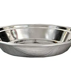 TASAZE Stainless Steel Heavy Weight Atta Parat for Daily Use Size:- 35 cm Color: