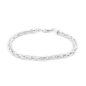 Carlton London Men's Brass Men Silver-Toned Rhodium-Plated Link Bracelet