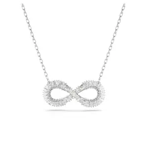Swarovski Hyperbola Infinity pendant, White, Rhodium plated