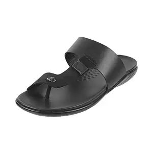 Metro Mens Leather Black Slippers (Size (7 UK (41 EU))