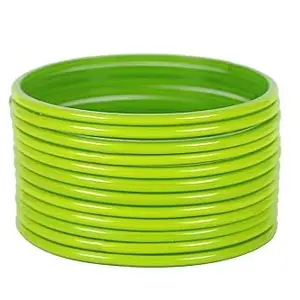 BANGLESKART Plain Glass Bangle Set for Women in Multiple Colors & Sizes (Pack of 12) (PLAIN_TOTAI, 2.8)