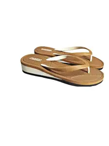 Metallite Women's Comfort Slippers: A Blend of Style and Classic (Tan & white, 8)