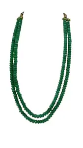 Shiv gems Emerald Beaded Necklace, 2 Strands, Green Gemstone 18 inch length girls necklace green quotes stone