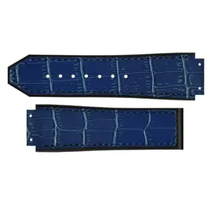 DBLACK ''HLS-OPN1'' 25MM Leather Watch Bands, Watch Straps for Men Women // Compatible With ‘’HUBLOT’’ Watches Only - Without Tools (Blue Croco)