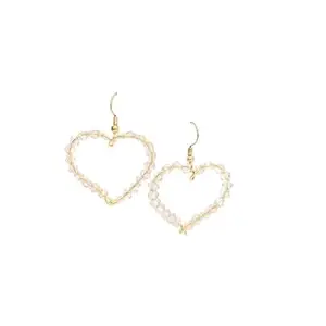 Aesthetic Jewels Divine Love: Sparkling Crystal Heart Earrings For Women & Girls | Aesthetic Crystal Earrings For Your Love