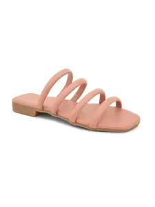 Longwalk Women Casual Flat Sandals Peach-W-2403