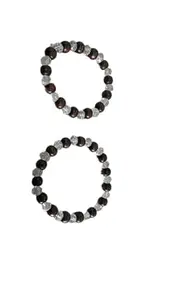 COUPLE BRACELET OF CRYSTAL AND WOODEN BEADS PACK OF 2 1FOR MEN/1 FOR WOMEN