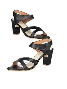 WalkTrendy Womens Synthetic Black Sandals With Heels - 3 UK (Wtwhs640_Black_36)