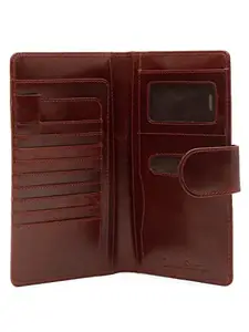 LOUIS STITCH Unisex Italian Leather Passport Cheque Book Holder Travel Wallet Credit Card Organizer Rosewood Brown |Prague_PHTM|