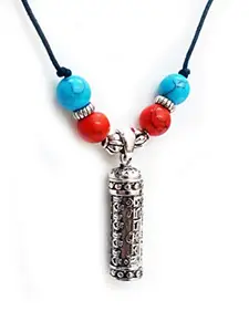 Astroghar Tibetan Buddhism Auspicious om mani Padme hum Symbols Engraved Pendant with Secret Wish Compartment