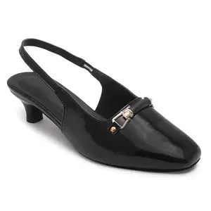 Carrito Women Sandals, Square Toe, Comfortable Block Heels Mule Sandals for Long Walk Casual Sandals Summer. (Black, UK Footwear Size System, Adult, Women, Numeric, Medium, 9)