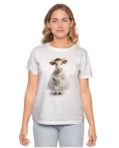 ALLEN BLACK Men's & Women's Regular Fit T-Shirt Bridal Cow 100% Cotton Unise T-Shirt White_BRIDALS12-White 4XL Men Round_