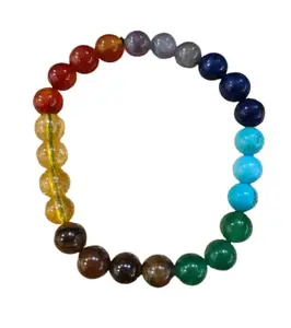Crystal Bracelet for Women & Men|Natural Healing Stones | Handmade Adjustable Energy Bead Bracelet | Chakra Balance | Gift for Wellness, Meditation & Fashion Multi | MS-29