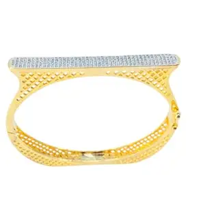 Unlock Smile Present Matka shape Gold Plated Diamond Kada