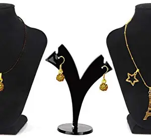 MGP Fashion Beautiful Design Eiffel Tower with Star Diamond Stone Mangalsutra Round Earring Traditional Fashion Jewel Long Chain Pendant Necklace Gold Plated Jewellery Combo